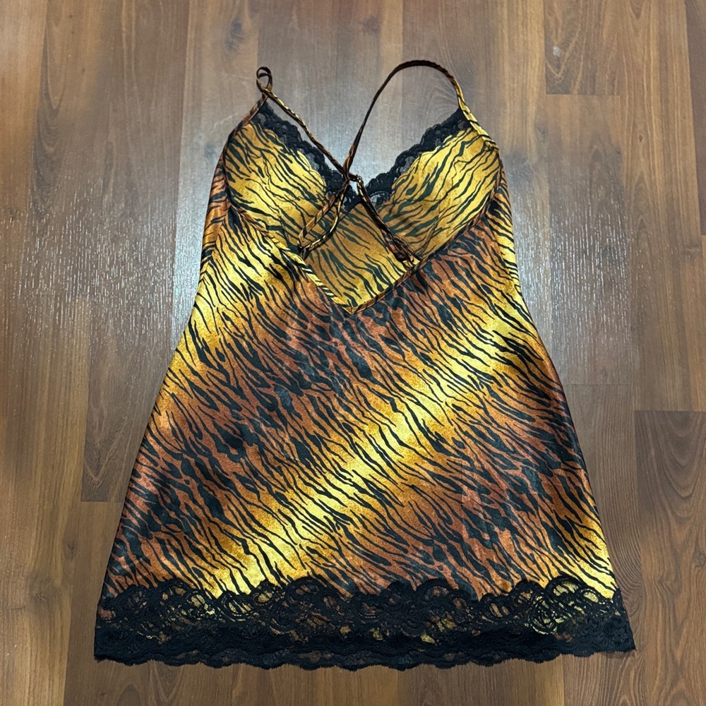 Vintage Victoria's Secret Collection Tiger Pattern Lace Slip Dress - Picture 5 of 5